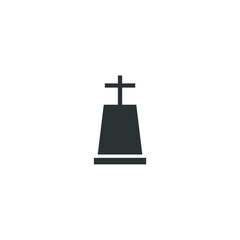 Vector sign of the gravestone symbol is isolated on a white background. gravestone icon color editable.
