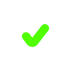 Vector sign of the Green check symbol is isolated on a white background. Green check icon color editable.