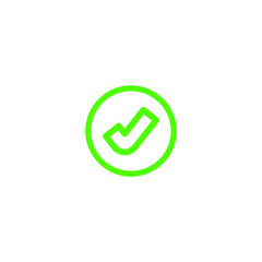Vector sign of the Green check symbol is isolated on a white background. Green check icon color editable.