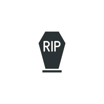 Vector sign of the gravestone symbol is isolated on a white background. gravestone icon color editable.