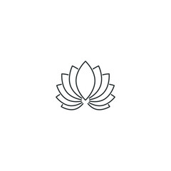 Vector sign of the lotus symbol is isolated on a white background. lotus icon color editable.