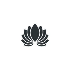 Fototapeta premium Vector sign of the lotus symbol is isolated on a white background. lotus icon color editable.