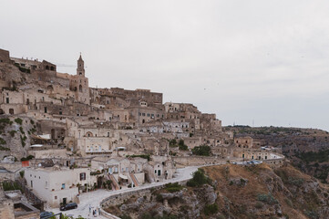 Italy, july 2017, view of the city of matera, known all over the world for the historic Sassi