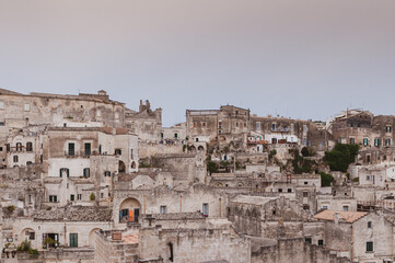 Italy, july 2017, view of the city of matera, known all over the world for the historic Sassi