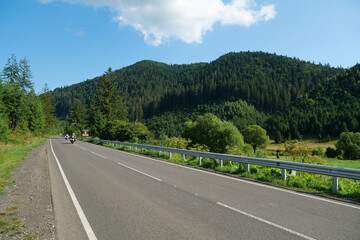Beautiful road in Carpathian Mountains, Ukraine