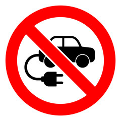 Stop electric car vector illustration on a white background. An isolated flat icon illustration of stop electric car. - 472091969