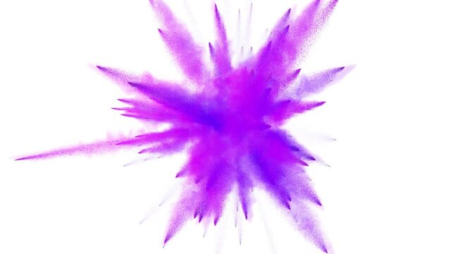 Colorful purple dust explosion