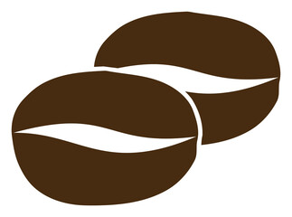 Cacao beans vector illustration on a white background. An isolated flat icon illustration of cacao beans.