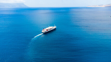 Beautiful cruise ship and blue sea, Greece
