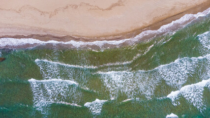 Tropical beach wave retro style