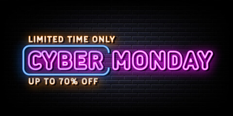 cyber monday neon sign. neon style