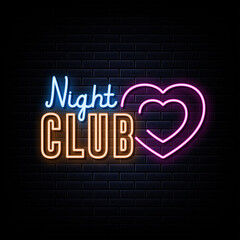 Obraz premium night club neon sign. neon style