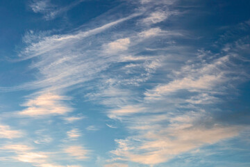 Beautiful blue sky with white clouds as a natural background.