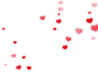 Beautiful red hearts falling vector illustration.