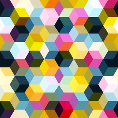 Hexagon grid seamless vector background.