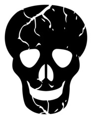 Decay skull vector icon on a white background. An isolated flat icon illustration of decay skull.