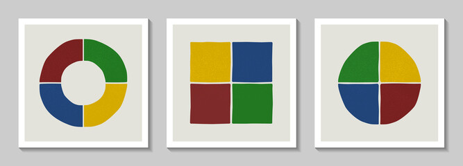 Trendy creative artistic geometric minimalist vector colorful design for wall decoration, cover, brochure and wallpaper, modern art grunge abstract composition