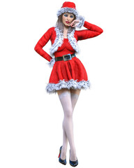 Young beautiful Santa girl.