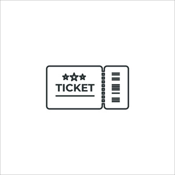Vector sign of the Ticket symbol is isolated on a white background. Ticket icon color editable.