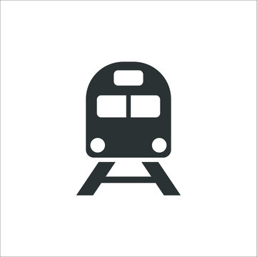 Vector sign of the train symbol is isolated on a white background. train icon color editable.