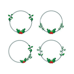 Flower border set design collection