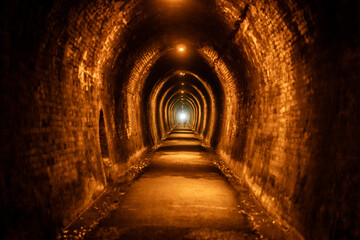Fototapeta premium Old Mine Tunnel at Karangahake gorge in New Zealand