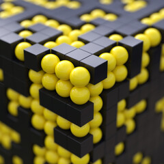 3D array of cubes and spheres