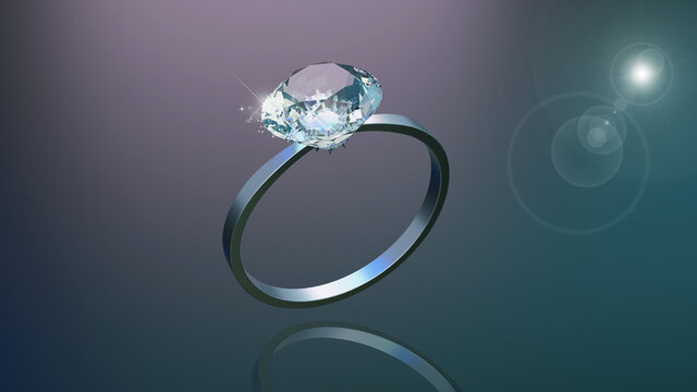 Diamond Ring 3D Modelling Wedding Ring illustration Engagement ring