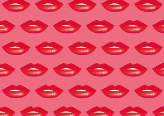 Rote geöffnete Lippen auf rosa Hintergrund