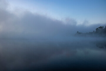 misty morning on the lake