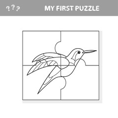 Easy educational paper game for kids. Simple kid application with Hummingbird. My first puzzle and coloring page