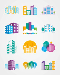 abstract buildings set