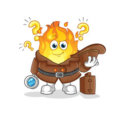 Fototapeta premium fire detective vector. cartoon character