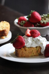 cake with strawberries on plate