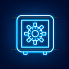 Money, finance and payments. Set outline web icon. Neon style. Vector illustration.