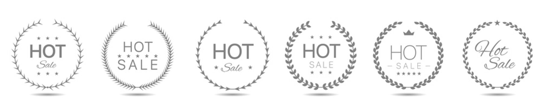 Hot sale grey laurel wreath label set