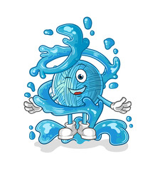 yarn ball fresh with water mascot. cartoon vector
