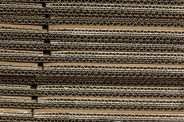 Stacking used cardboard box for recycling