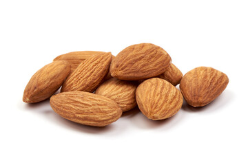 Almond. Almond nuts, close-up, isolated on a white background.