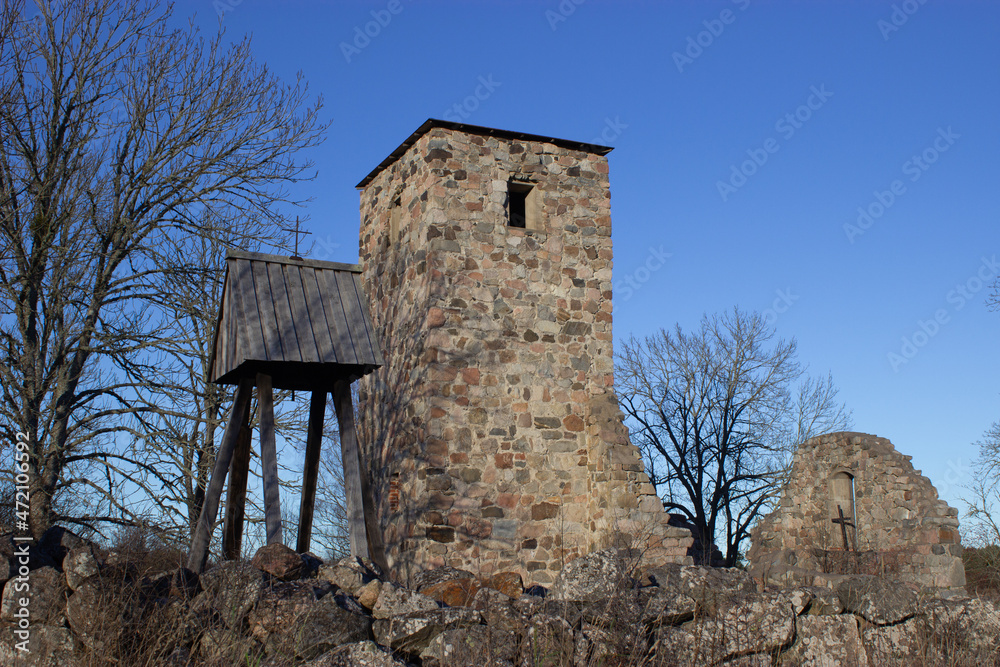 Wall mural architecture, christianity, church, church ruins, landscape, monuments, old, ruins, travel