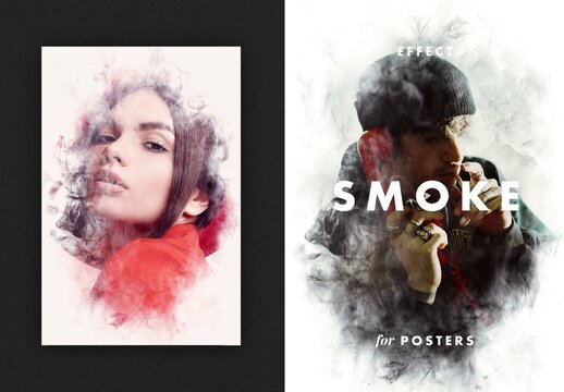 Smoke Portrait Photo Effect Mockup