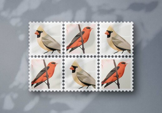 Postage Stamps Stationery Mockup Scene