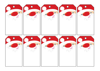 Christmas gift tags Santa claus face tag