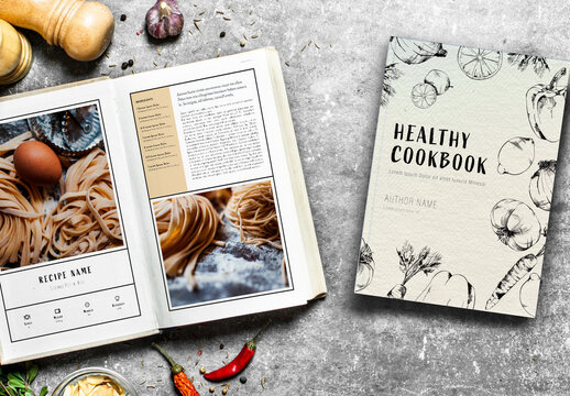 Healthy Illustration Cookbook Layout