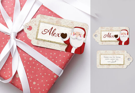 Santa Claus Gift Label Layout