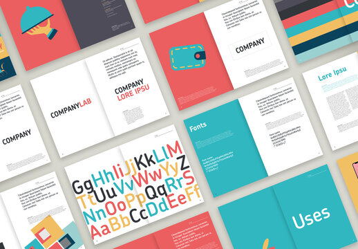 Brand Manual Layout with Colored Accents