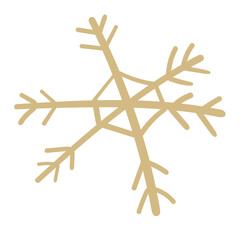 Winter snowflake hand drawn icon isolated on white background vector illustration.