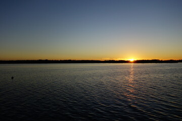 sunset over the river