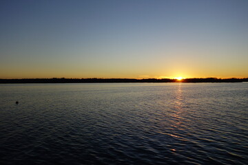 sunset over the river