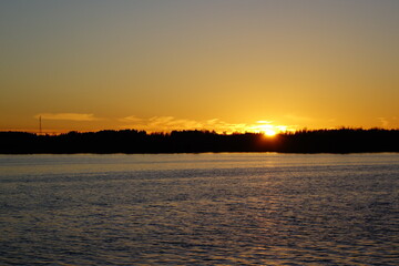 sunset over the river